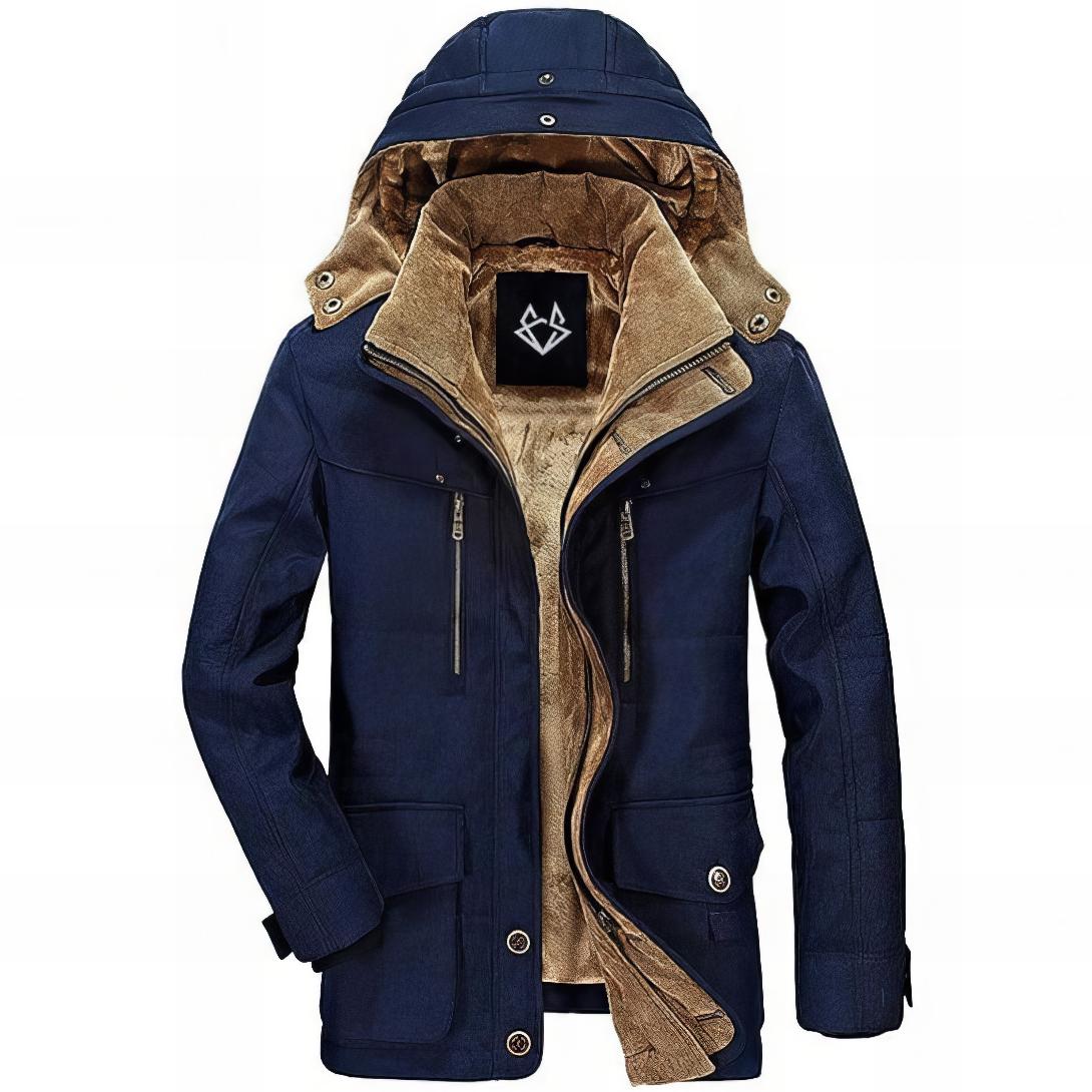 Navy Fleece Lined Parka for men