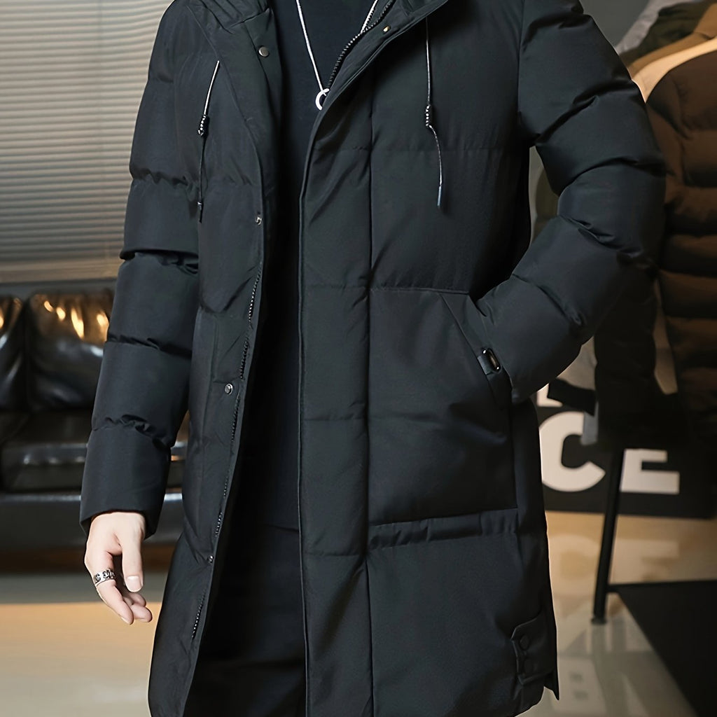 Hooded Winter Coat with Longline Quilting