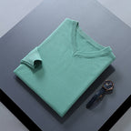 Green soft Brushed V Neck Sweater for Men