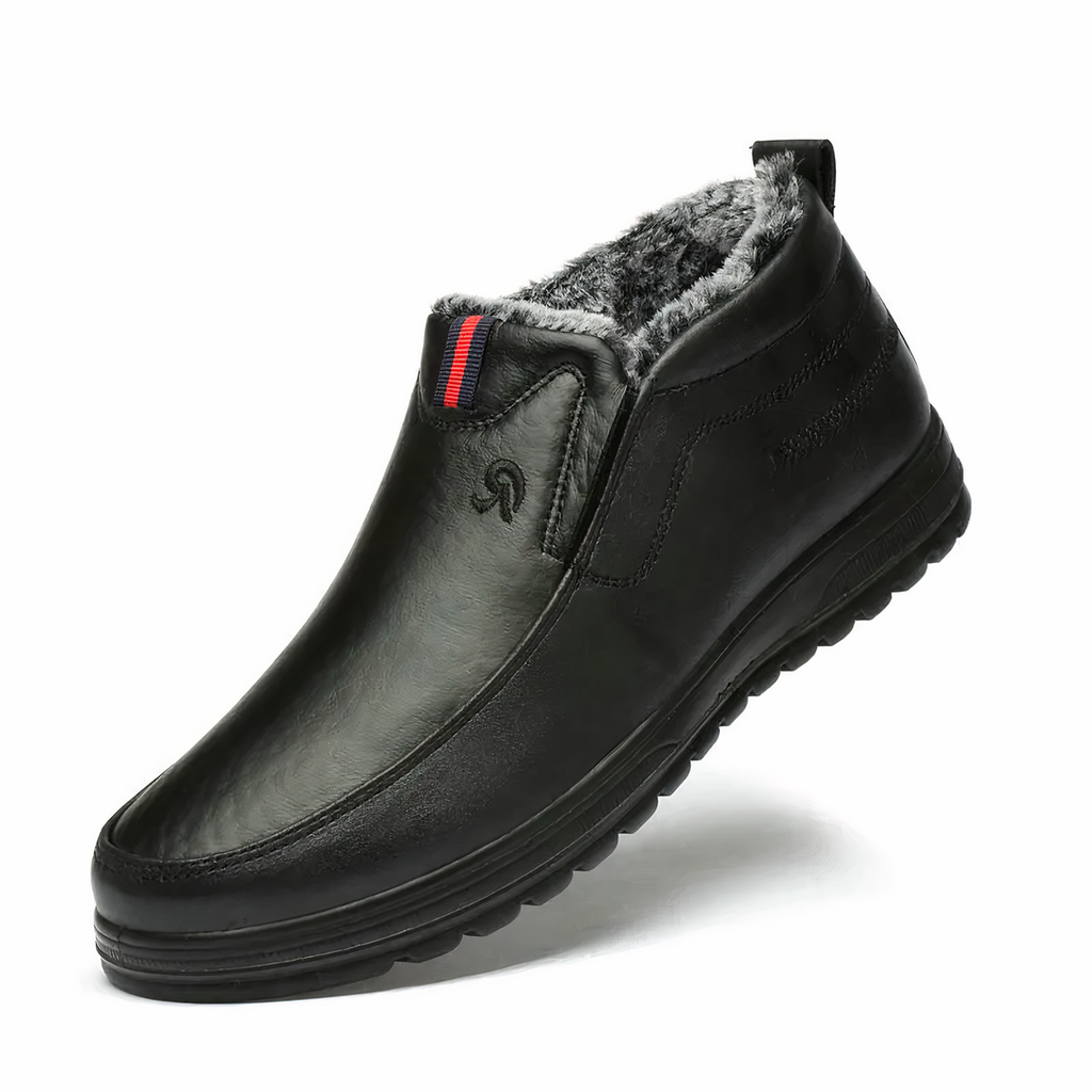Slip On Leather Shoes with Fleece Lining