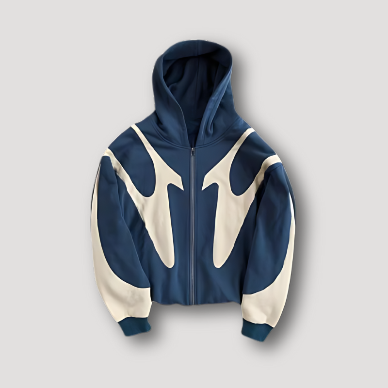 Blue Zip Up Hoodie for men