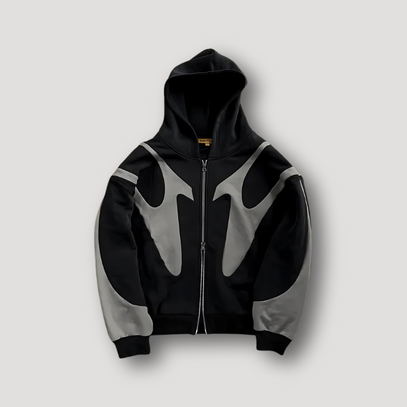Black Zip Up Hoodie for men