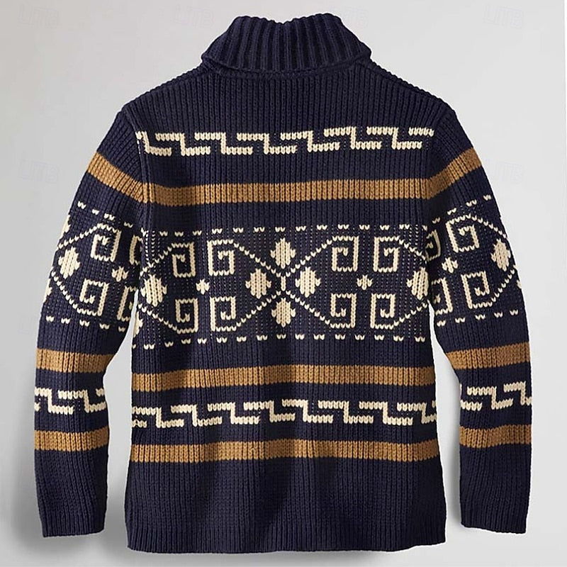 Nordic Patterned Cardigan for Men, view 2