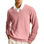 Pink lightweight V Neck Sweater for Men