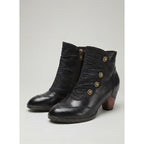 Womens ankle boots in Black, pair, front view