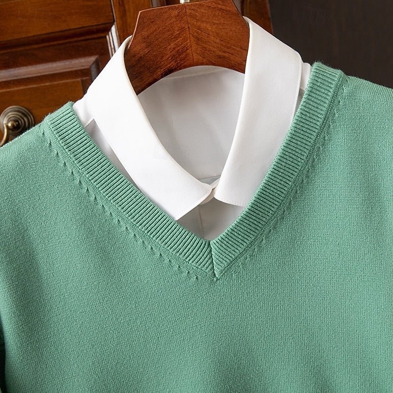 Lightweight V Neck Sweater for Men, view 1
