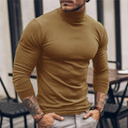 Mens turtleneck in Khaki, worn on model