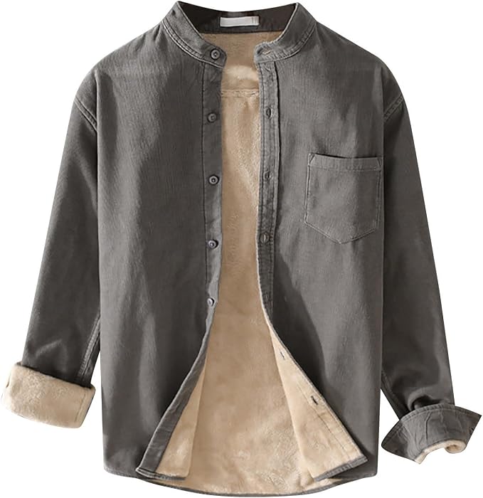 Dark Gray Shirt Jacket for men