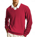 Burgundy lightweight V Neck Sweater for Men