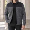 Contrast Yoke Fleece Jacket with Full Zip