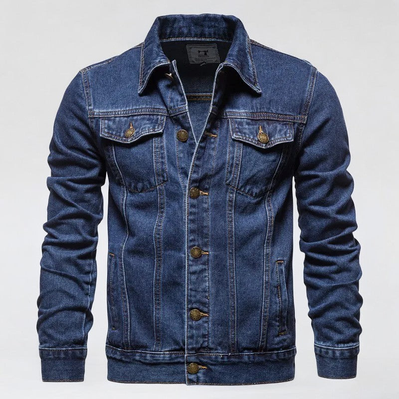Chest Pockets Denim Jacket with Button Front