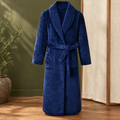 Shawl Collar Fleece Robe with Tie Belt