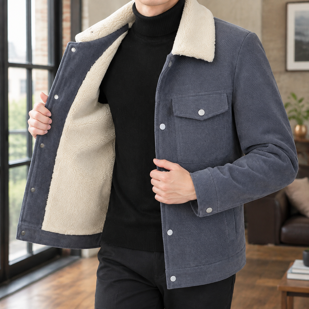 Sherpa Lining Shirt Jacket with Chest Pockets