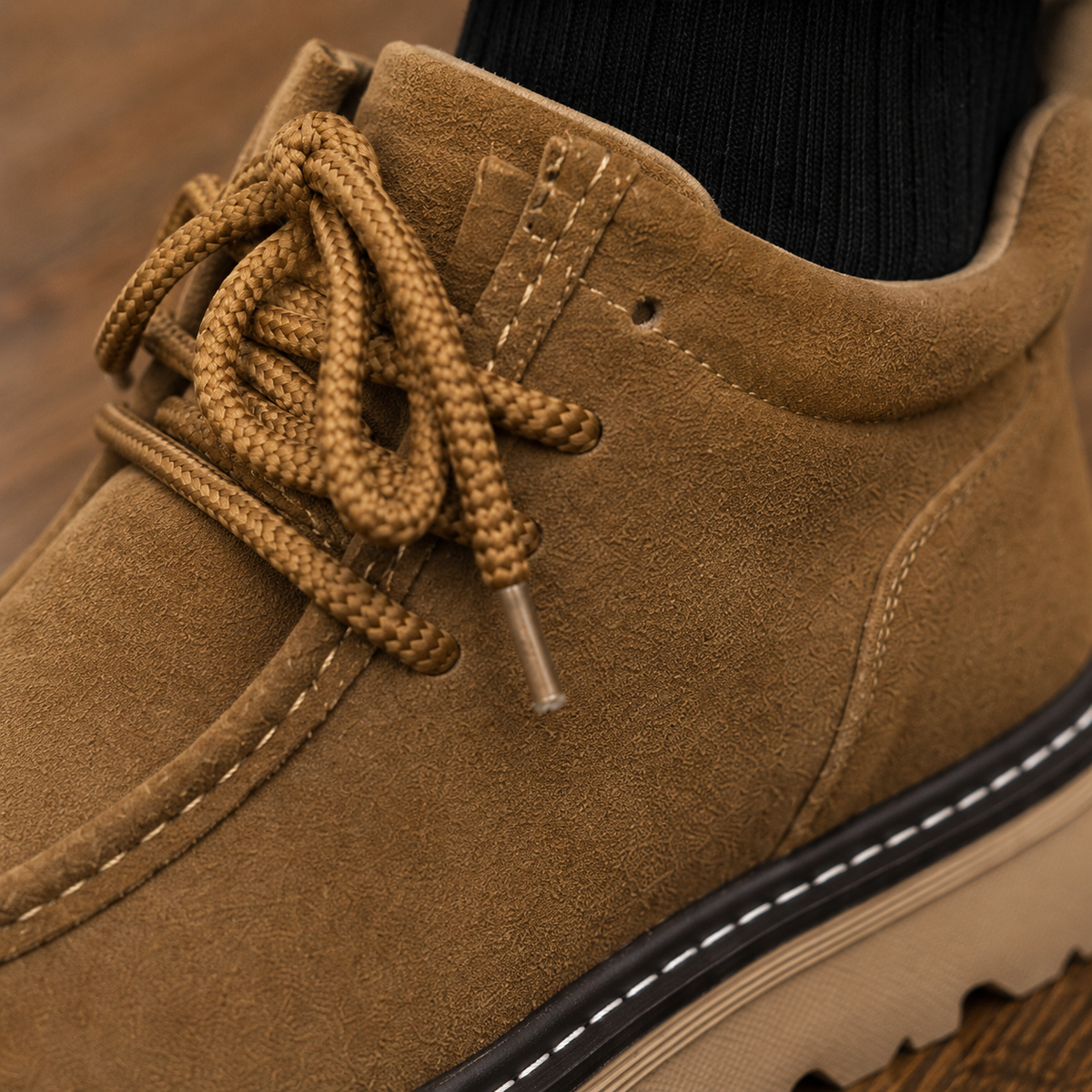 Moc Toe Suede Chukka Boots with Lug Sole