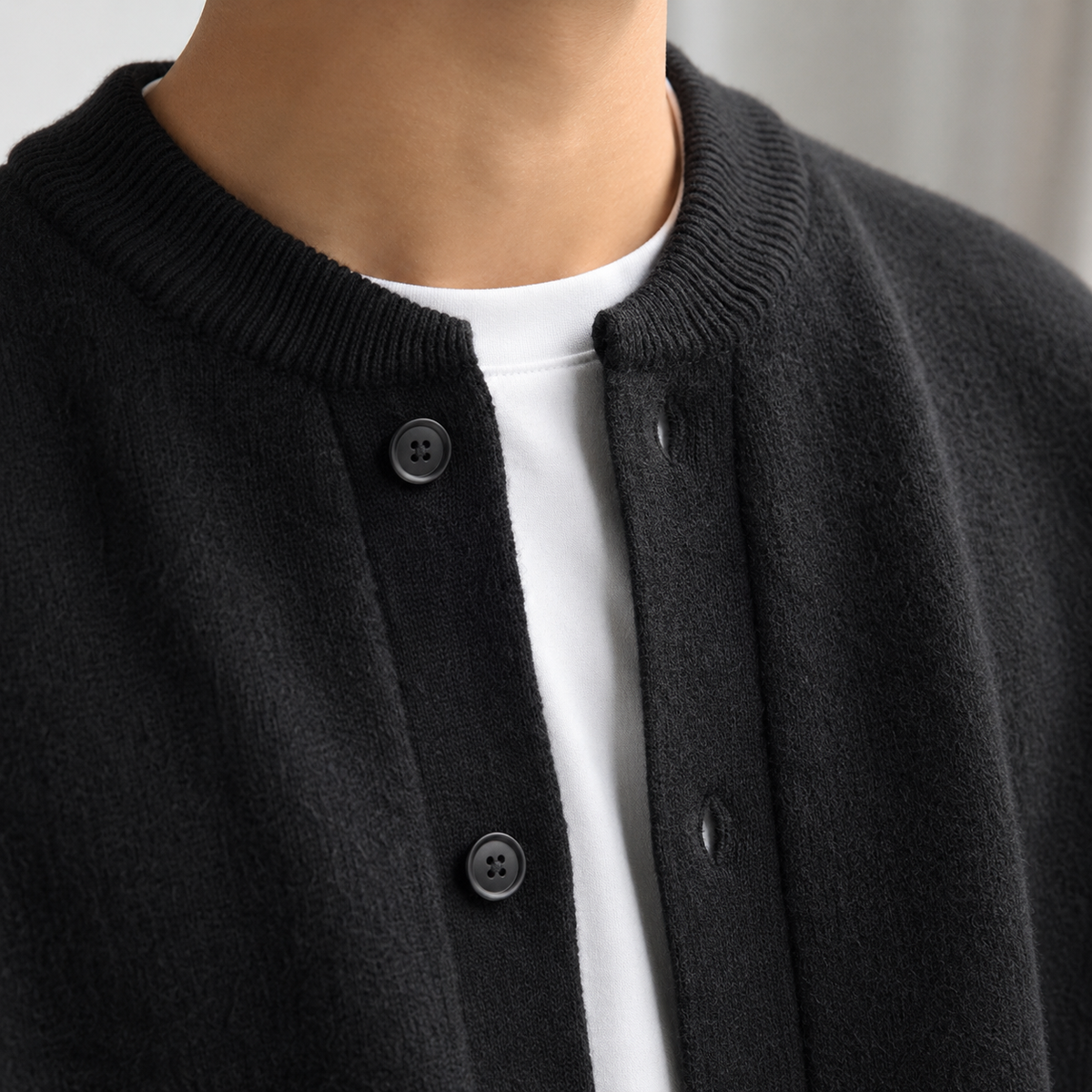 Button Front Cardigan with Patch Pockets