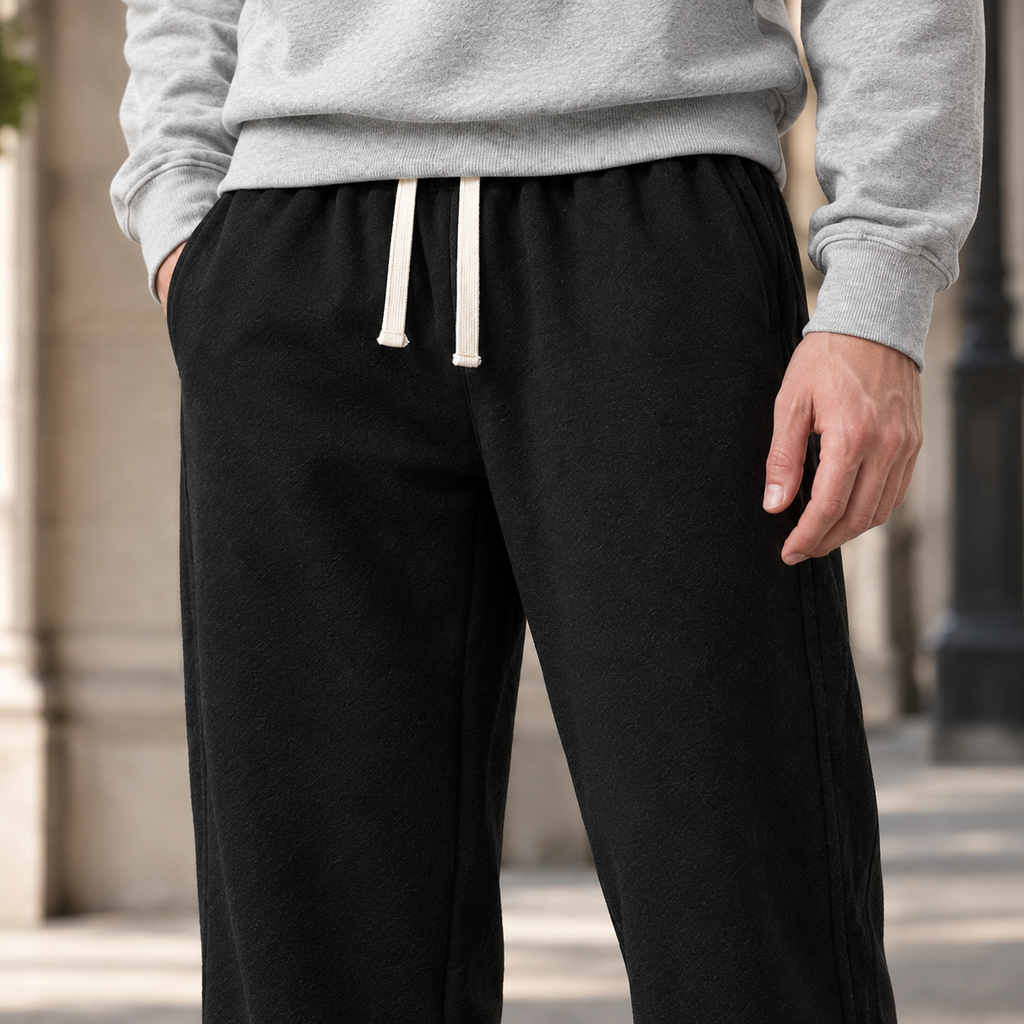 Drawstring Waist Joggers with Cuffed Hem