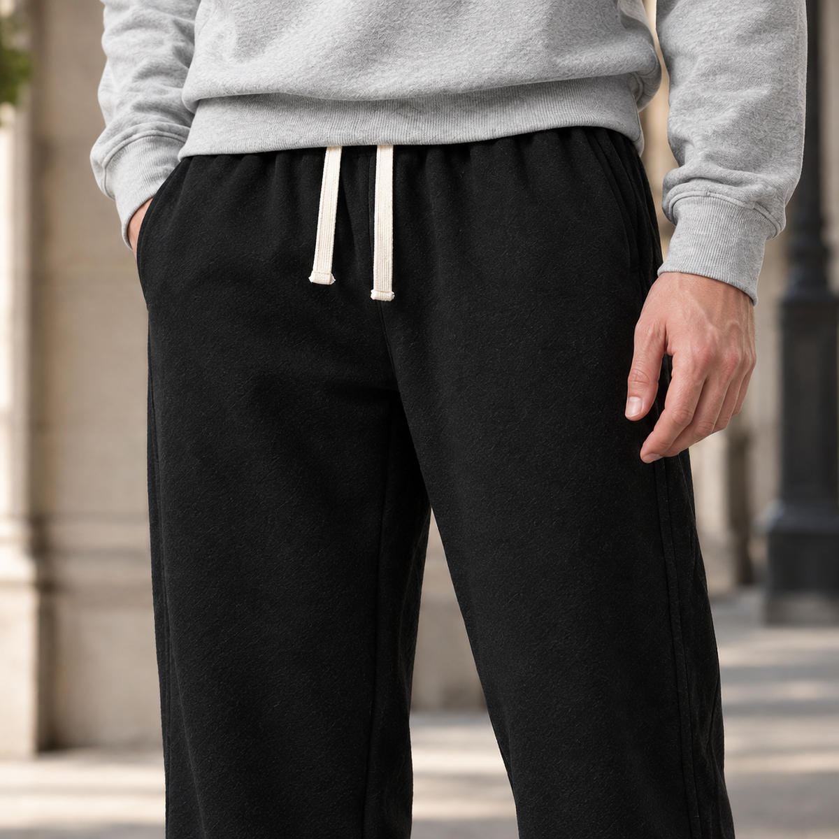 Drawstring Waist Joggers with Cuffed Hem