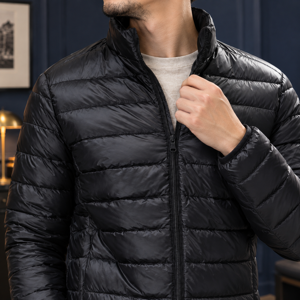 Lightweight Quilting Down Jacket with Stand Collar