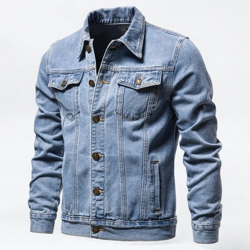 Chest Pockets Denim Jacket with Button Front