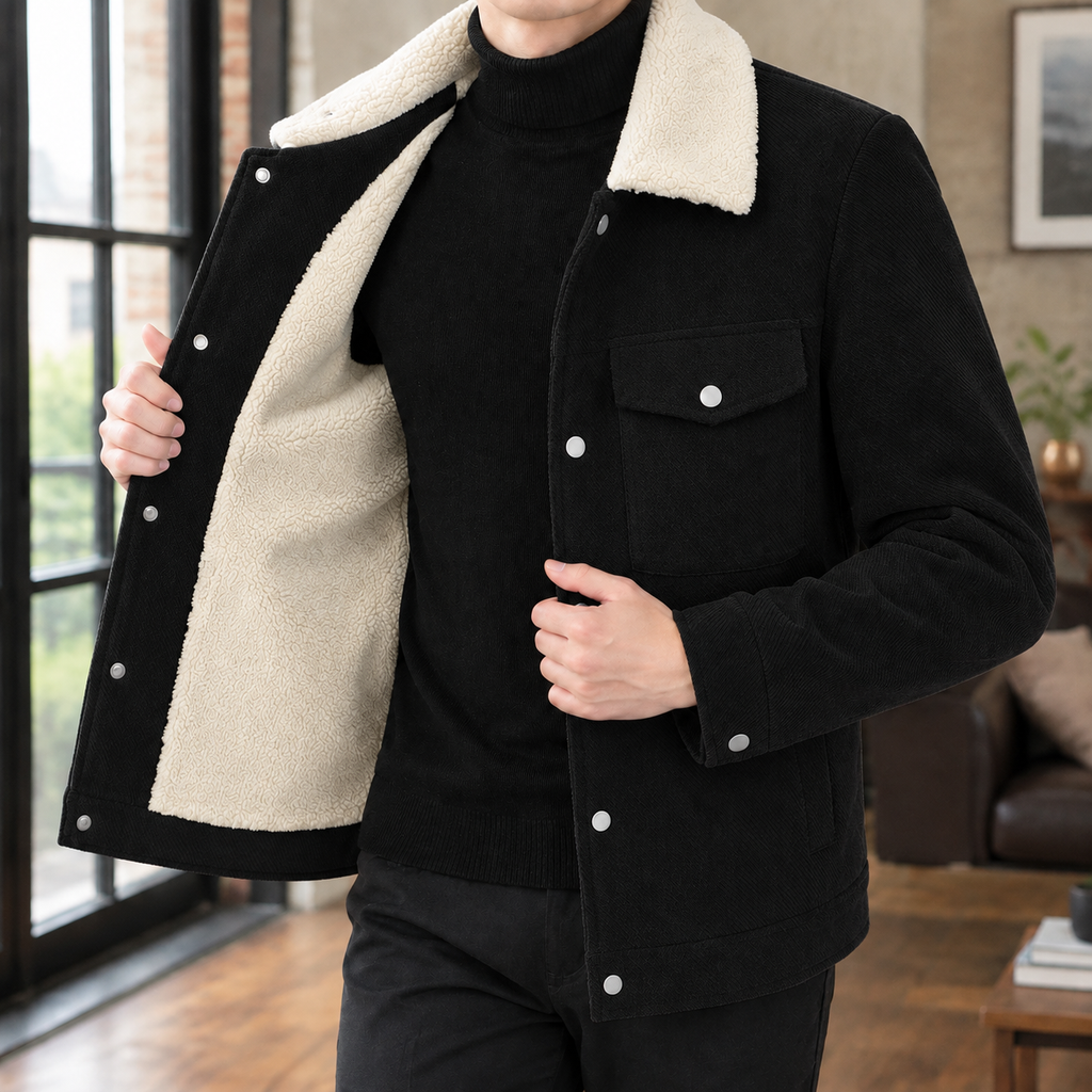 Sherpa Lining Shirt Jacket with Chest Pockets