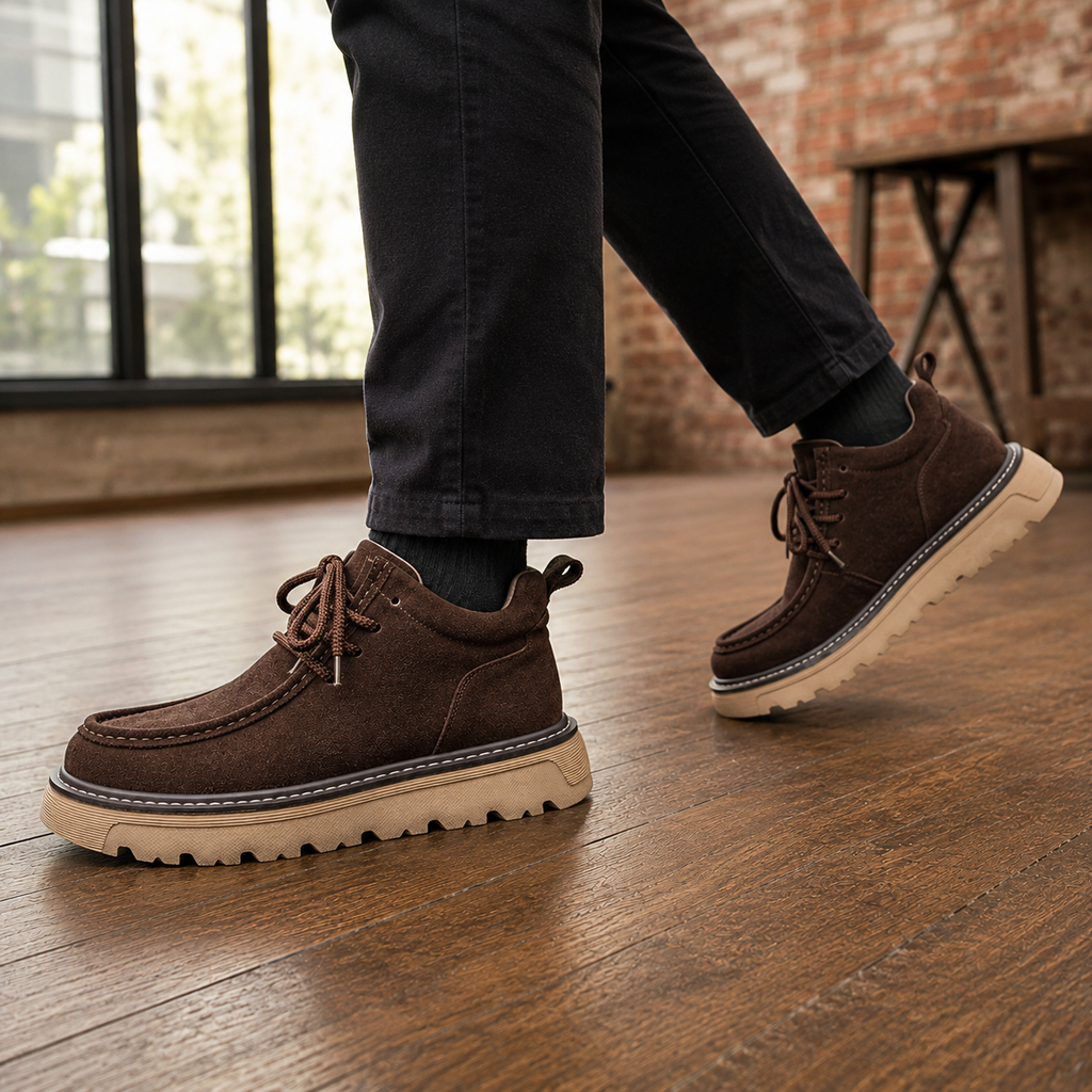 Moc Toe Suede Chukka Boots with Lug Sole