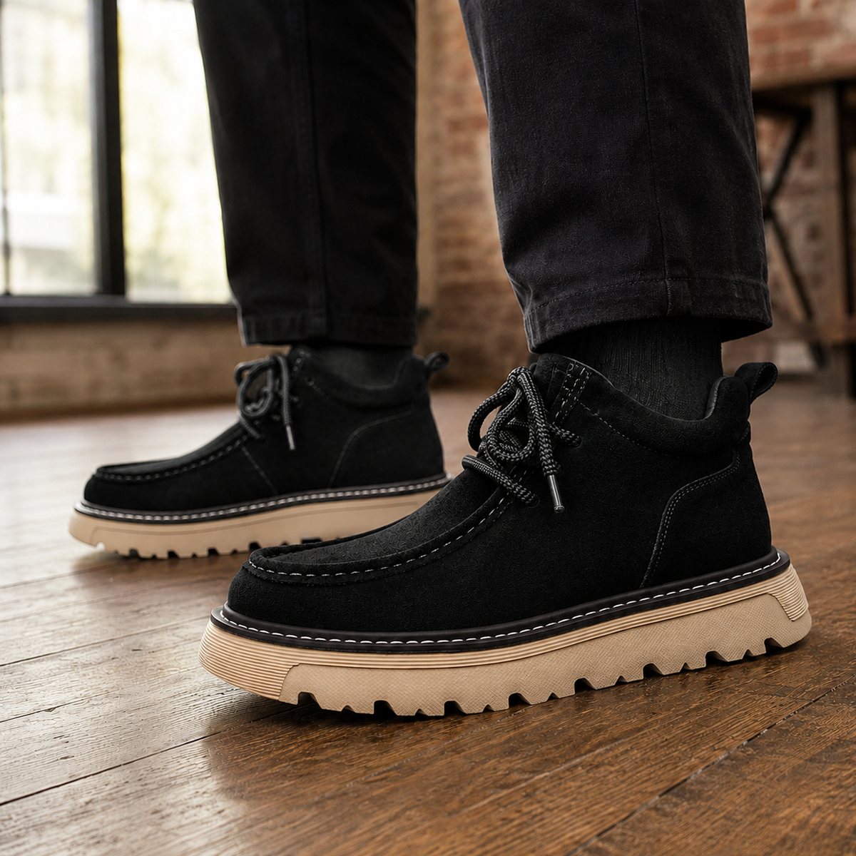 Moc Toe Suede Chukka Boots with Lug Sole