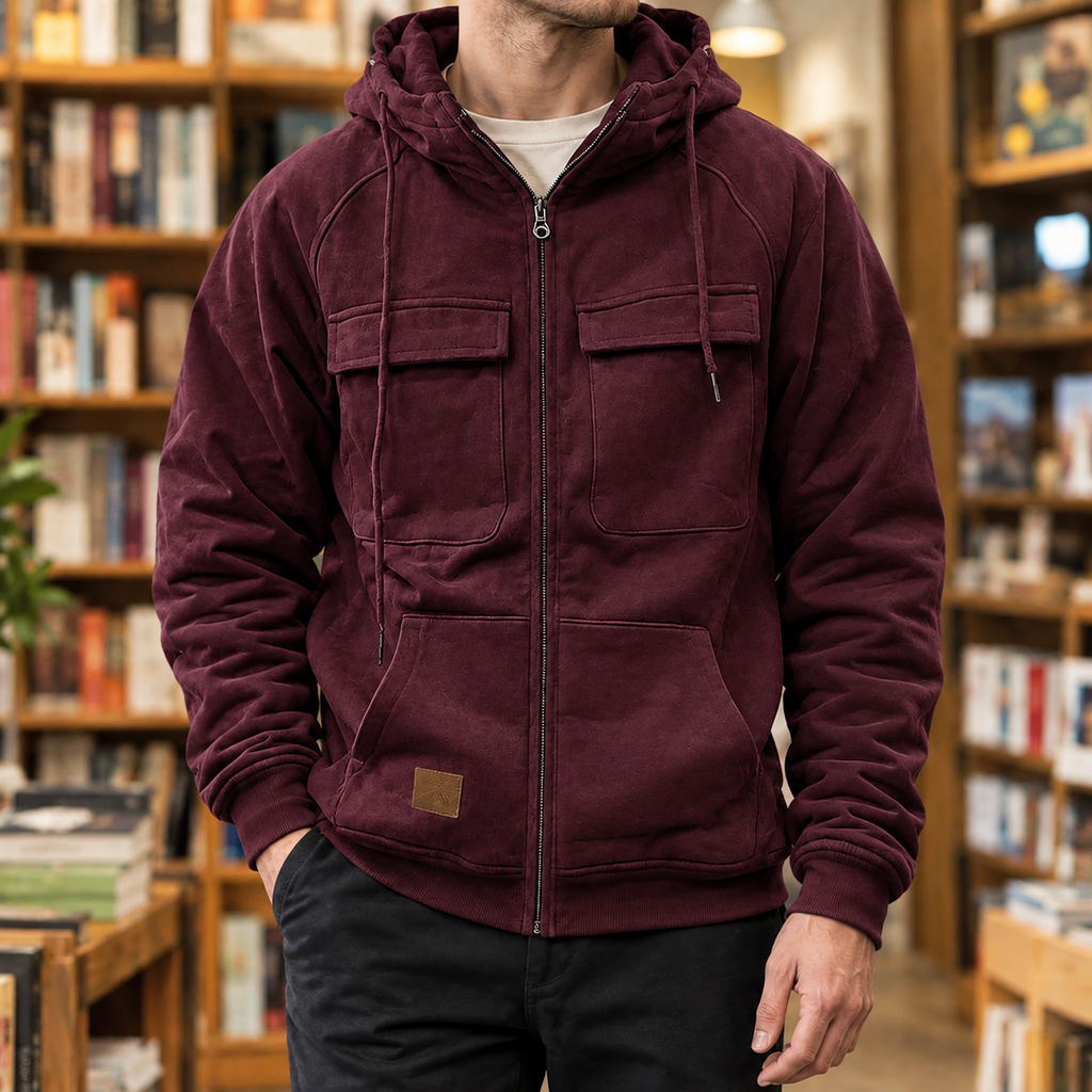 Hooded Work Jacket with Chest Pockets