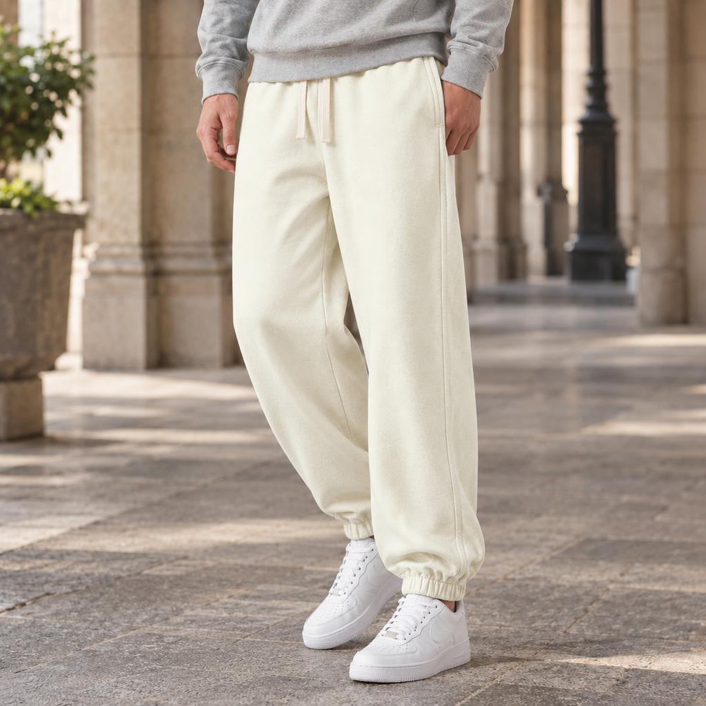 Drawstring Waist Joggers with Cuffed Hem