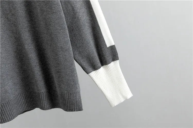 Womens tracksuit with contrast stripe trim in Gray, close-up of the contrast sleeve