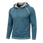 Mens pullover hoodie in Blue, front view
