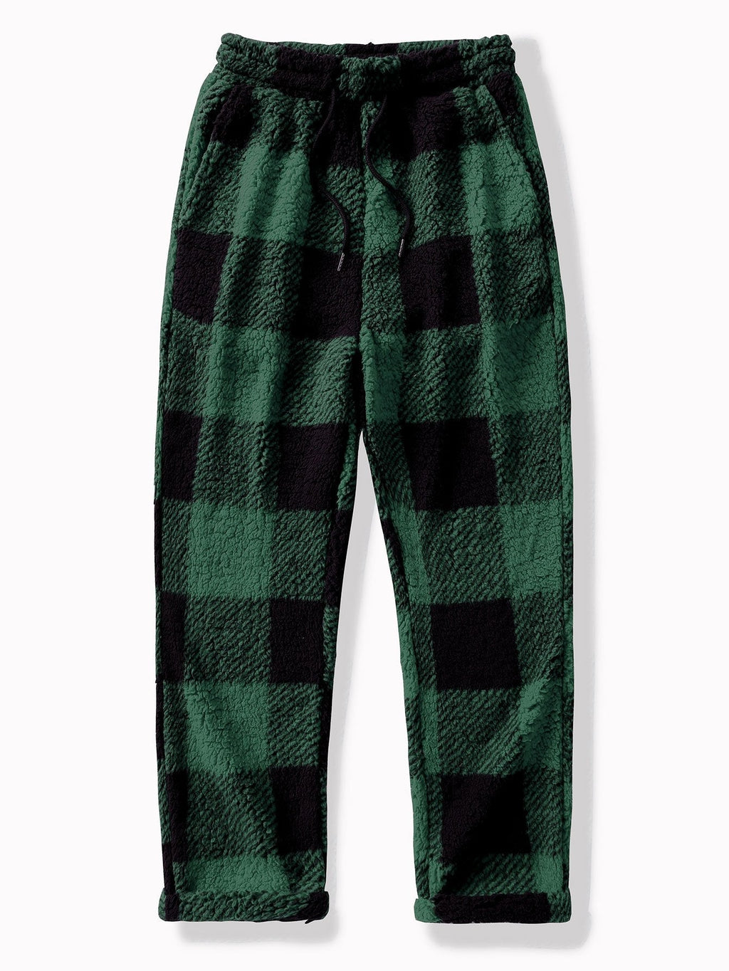 Buffalo Check Flannel Pajama Set with Drawstring Waist