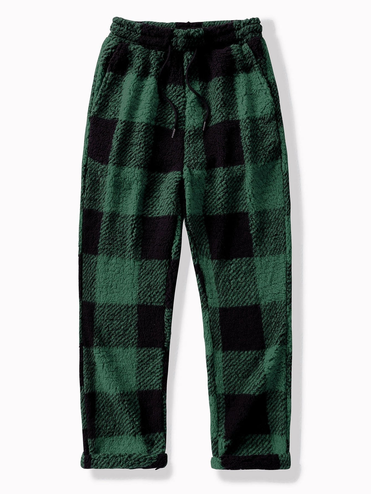 Buffalo Check Flannel Pajama Set with Drawstring Waist