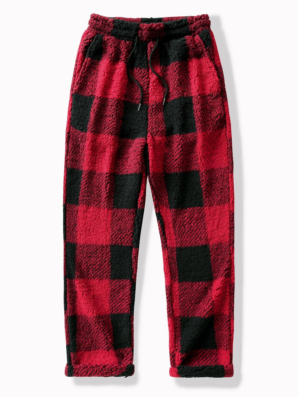 Buffalo Check Flannel Pajama Set with Drawstring Waist