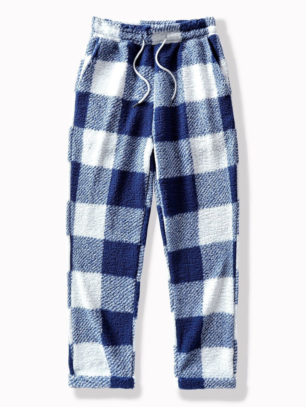 Buffalo Check Flannel Pajama Set with Drawstring Waist