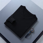 Black soft Brushed V Neck Sweater for Men