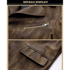 Faux Leather Blazer for Men with Button Front