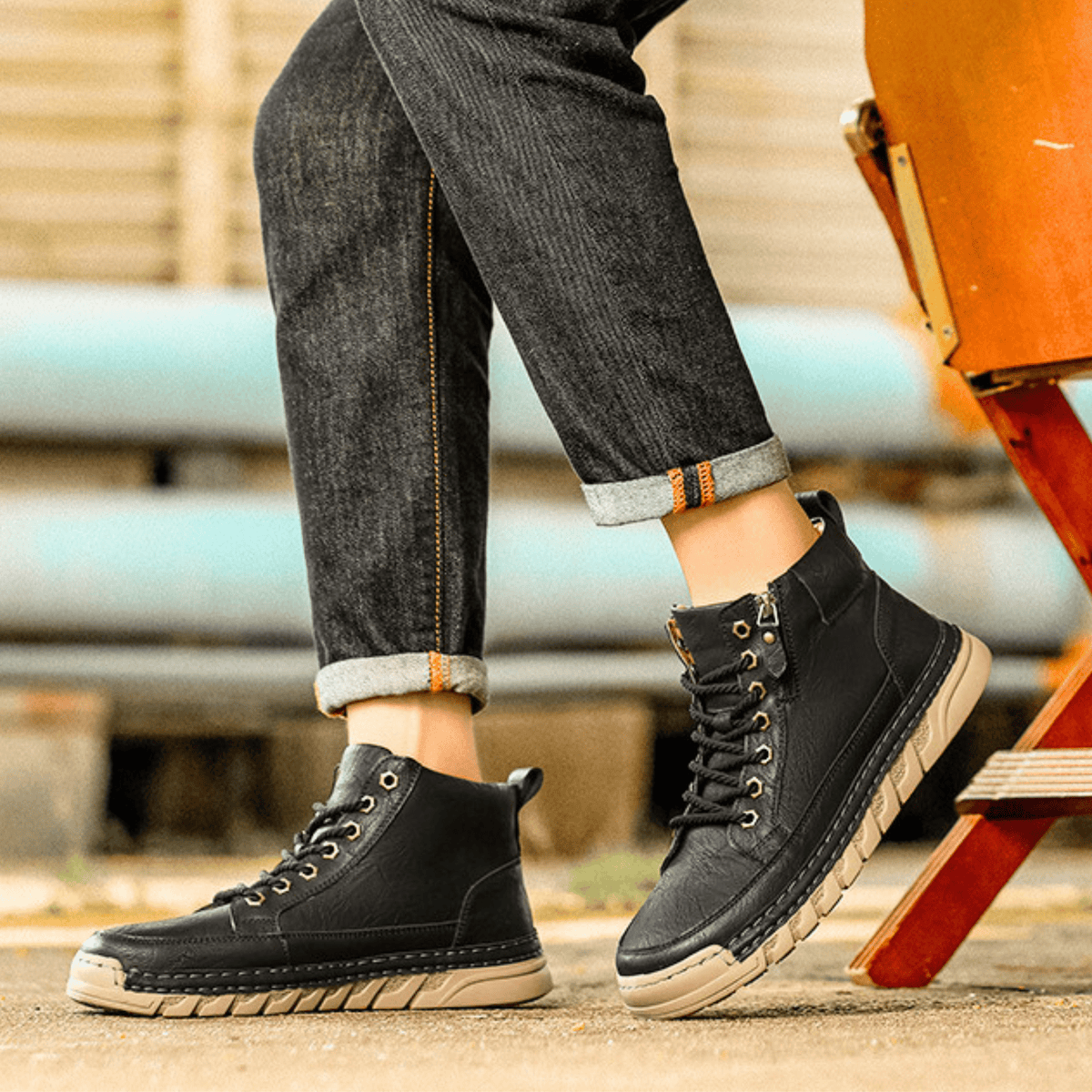 Side Zip Sneaker Boots for Men, view 9