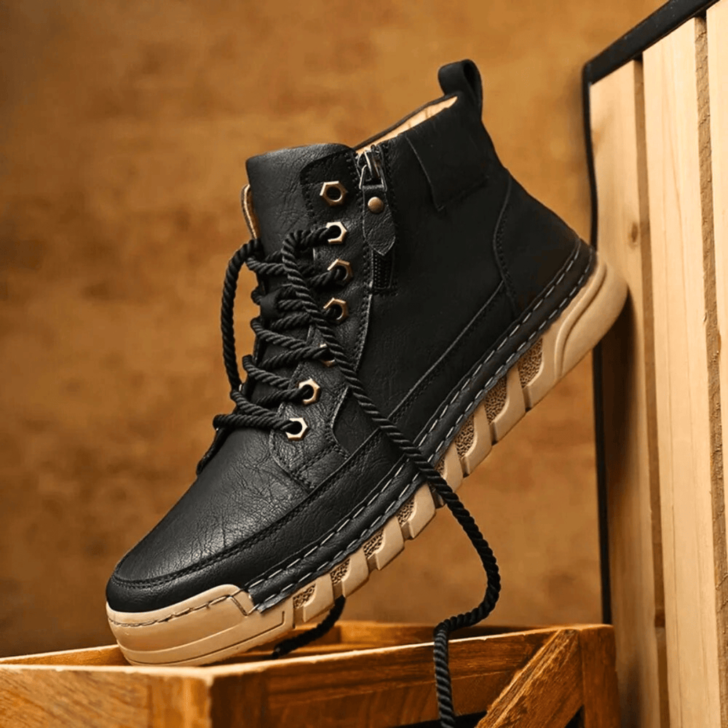 Black side Zip Sneaker Boots for Men