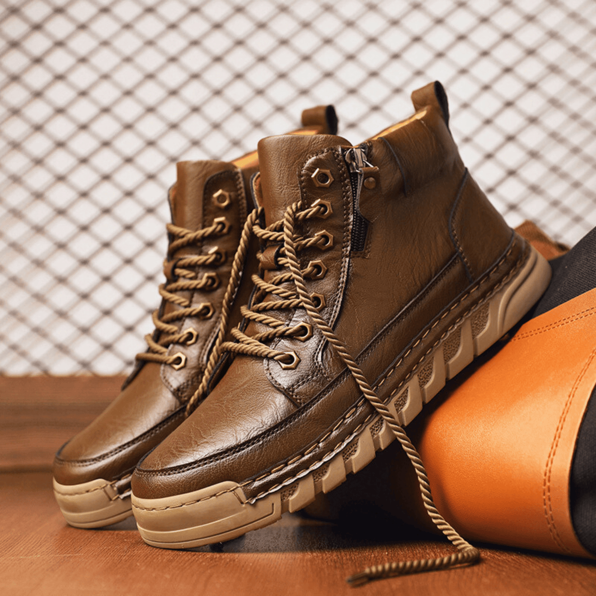 Side Zip Sneaker Boots for Men, view 3