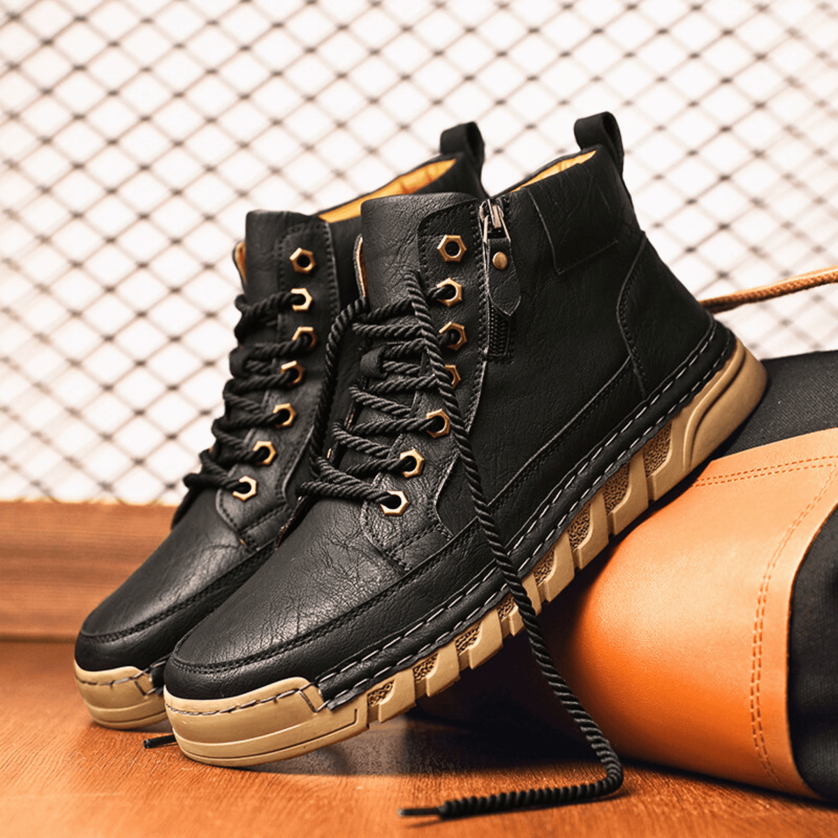 Side Zip Sneaker Boots for Men, view 5