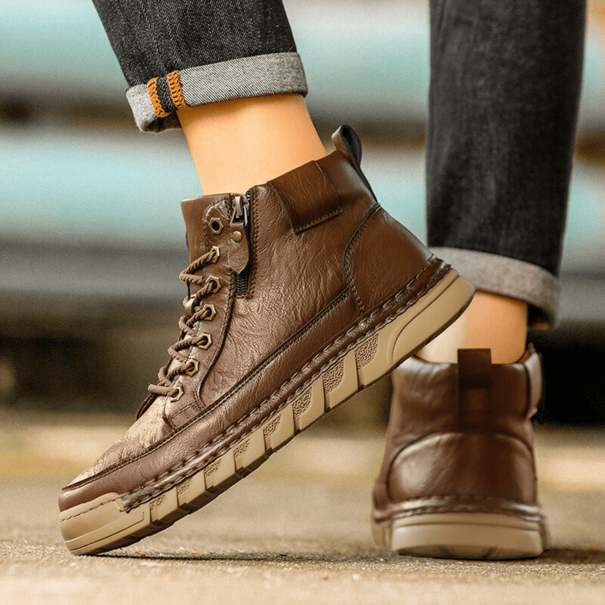 Side Zip Sneaker Boots for Men, view 6