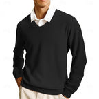 Black lightweight V Neck Sweater for Men