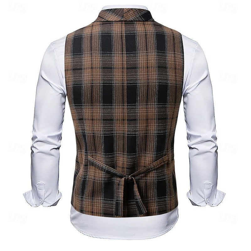 Plaid Dress Vest for Men, view 4