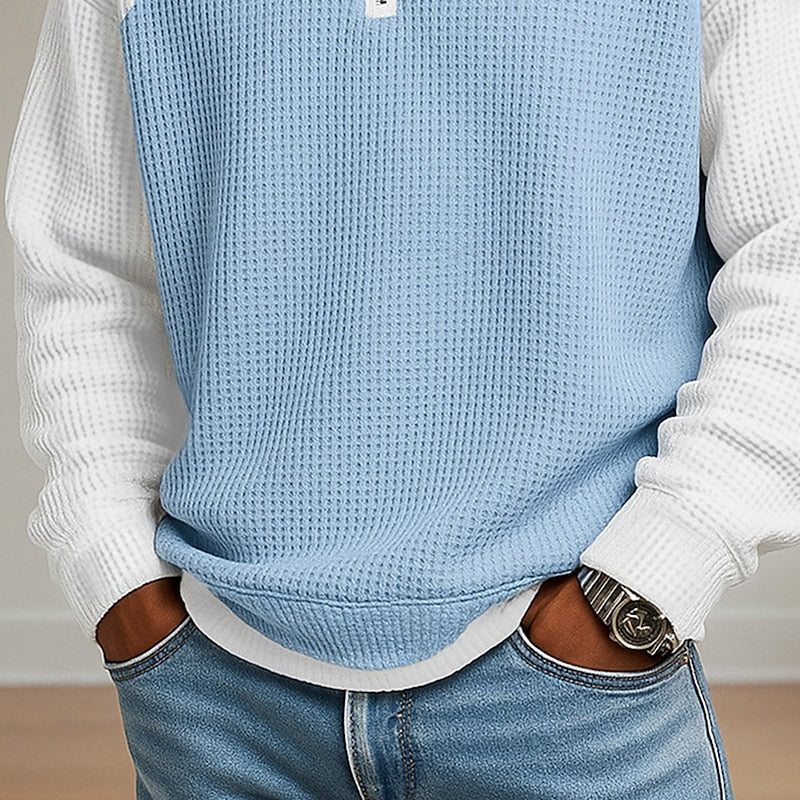 Waffle Knit Quarter Zip for Men, view 4