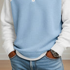 Waffle Knit Quarter Zip for Men, view 4