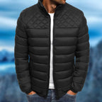Diamond Quilted Puffer Jacket for Men in Black