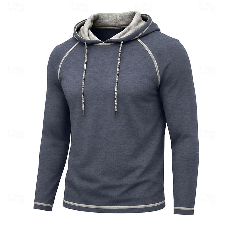 Mens pullover hoodie in Slate, front view