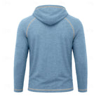 Mens pullover hoodie in Light Blue, back view