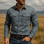 Twin Pocket Work Shirt for Men in Slate Blue