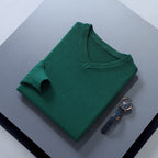 Dark Green soft Brushed V Neck Sweater for Men